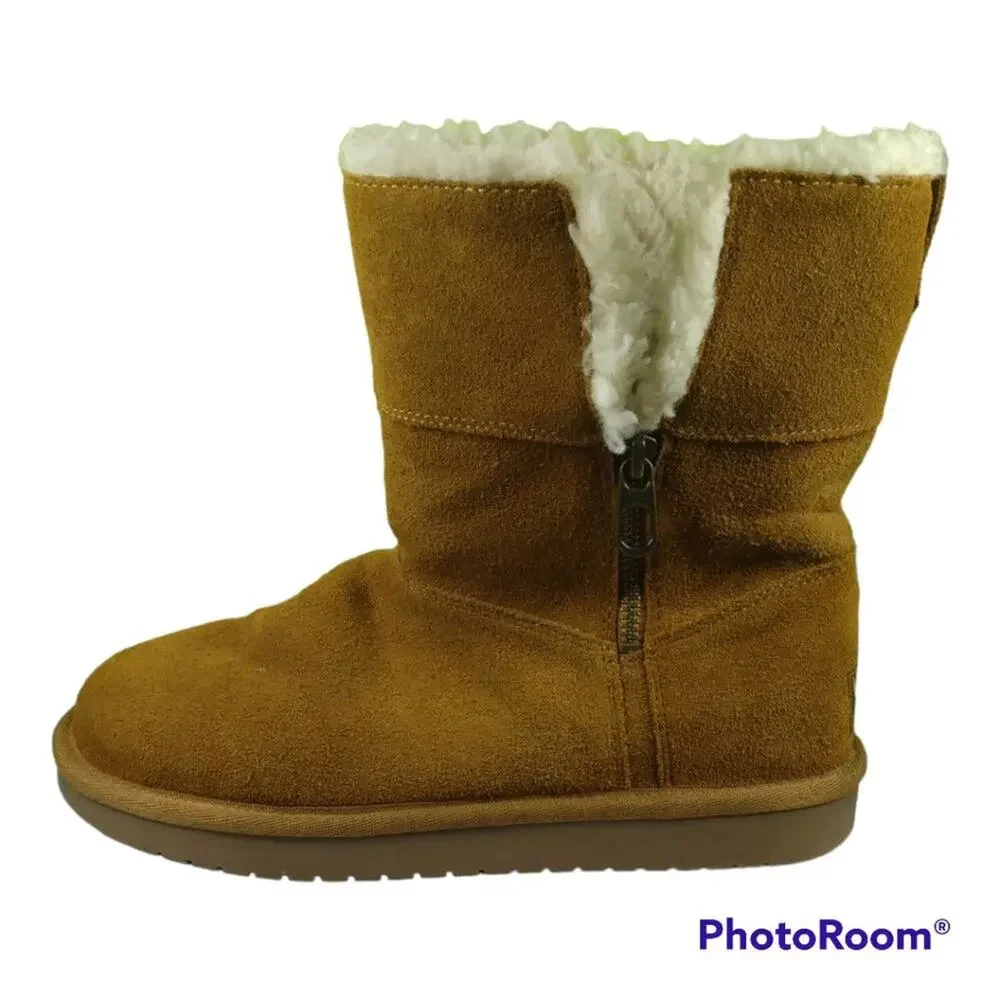 Koolaburra By Ugg Aribel Short Faux Fur Lined Suede Winter Boots Size 7